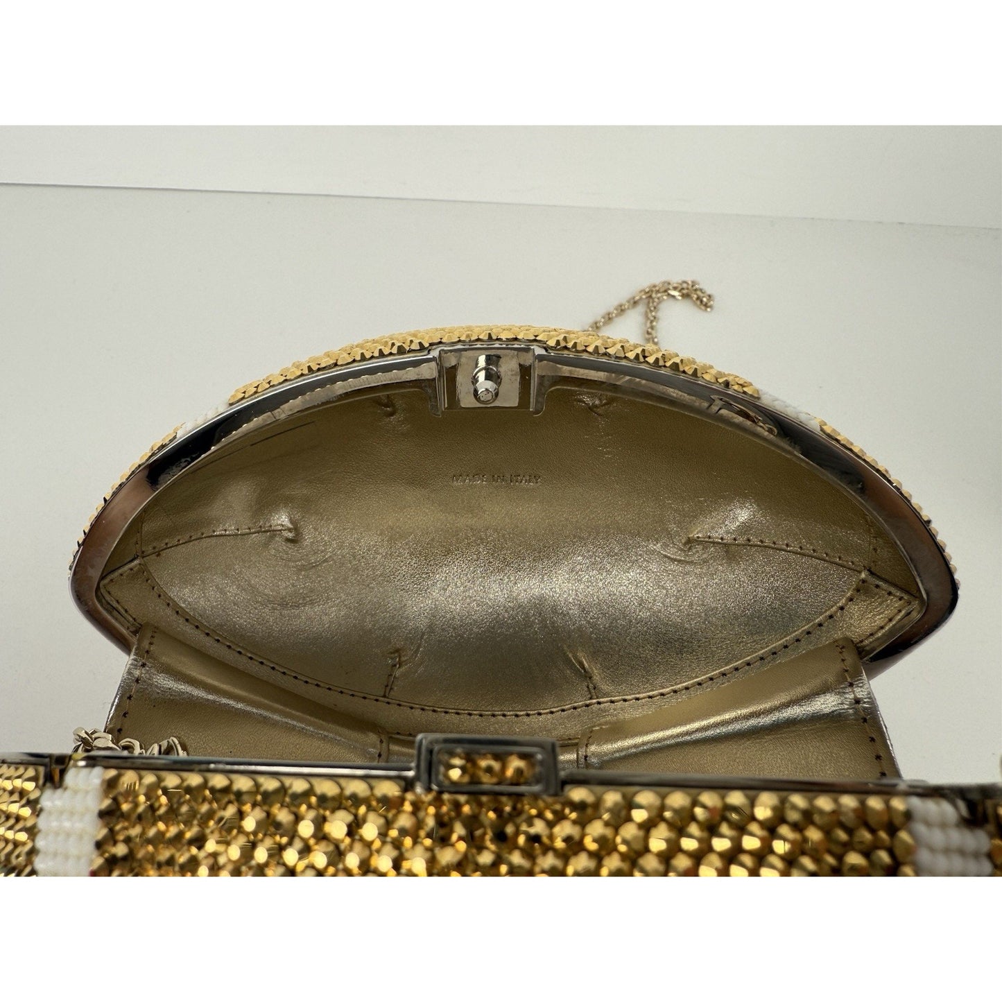 Judith Leiber Crystal Football Minaudiere Bag