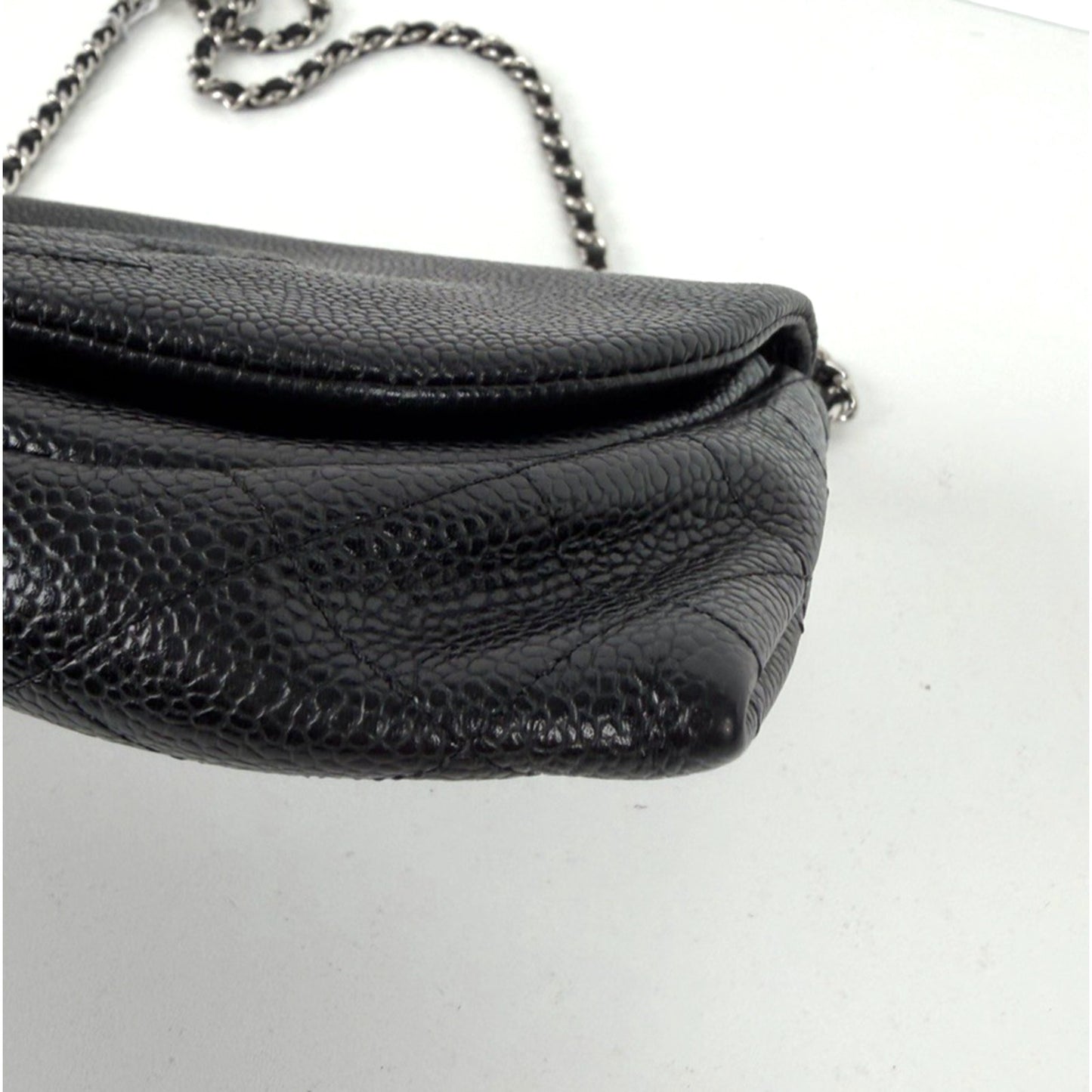 Chanel Half Moon Black Leather Caviar Wallet on Chain (2011) C-4
