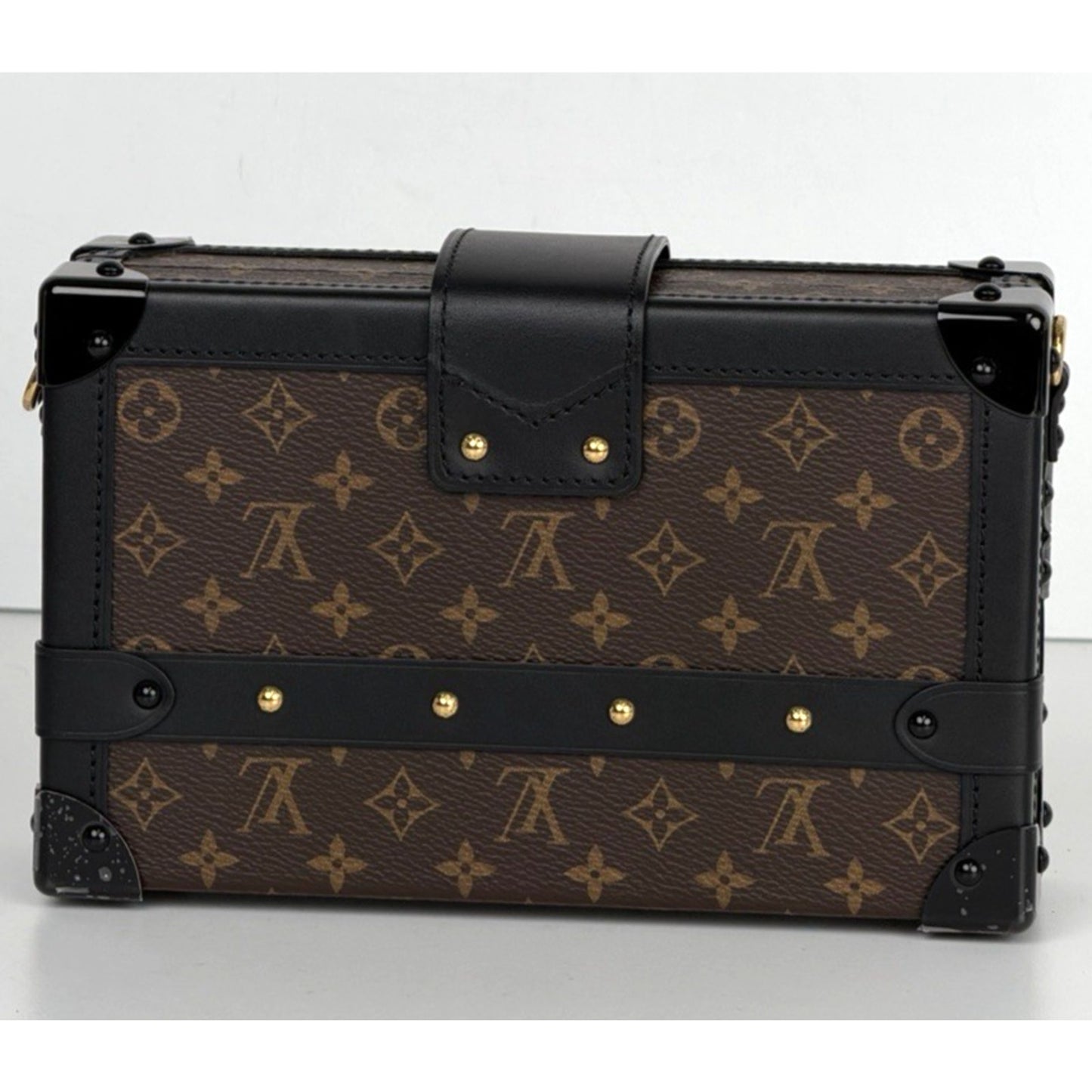 Louis Vuitton Monogram Petite Malle Bag in Coated Canvas Leather Trim NFC E-3