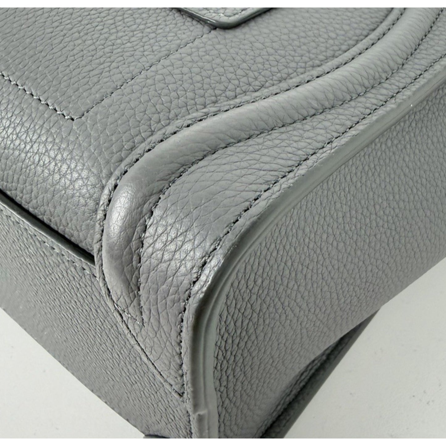 Celine Nano Luggage Bag in Grey Structured Calfskin Leather B-9