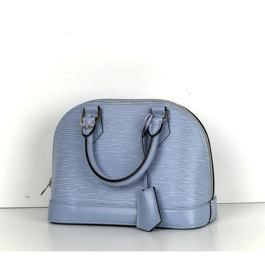 Louis Vuitton Epi Alma BB Bag in Textured Bleu Nuage Leather NFC D9