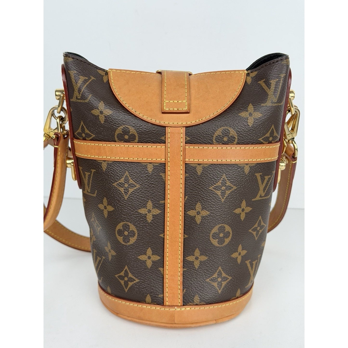 Louis Vuitton Monogram Duffle Bag in Brown Monogram Coated Canvas 2019 S19