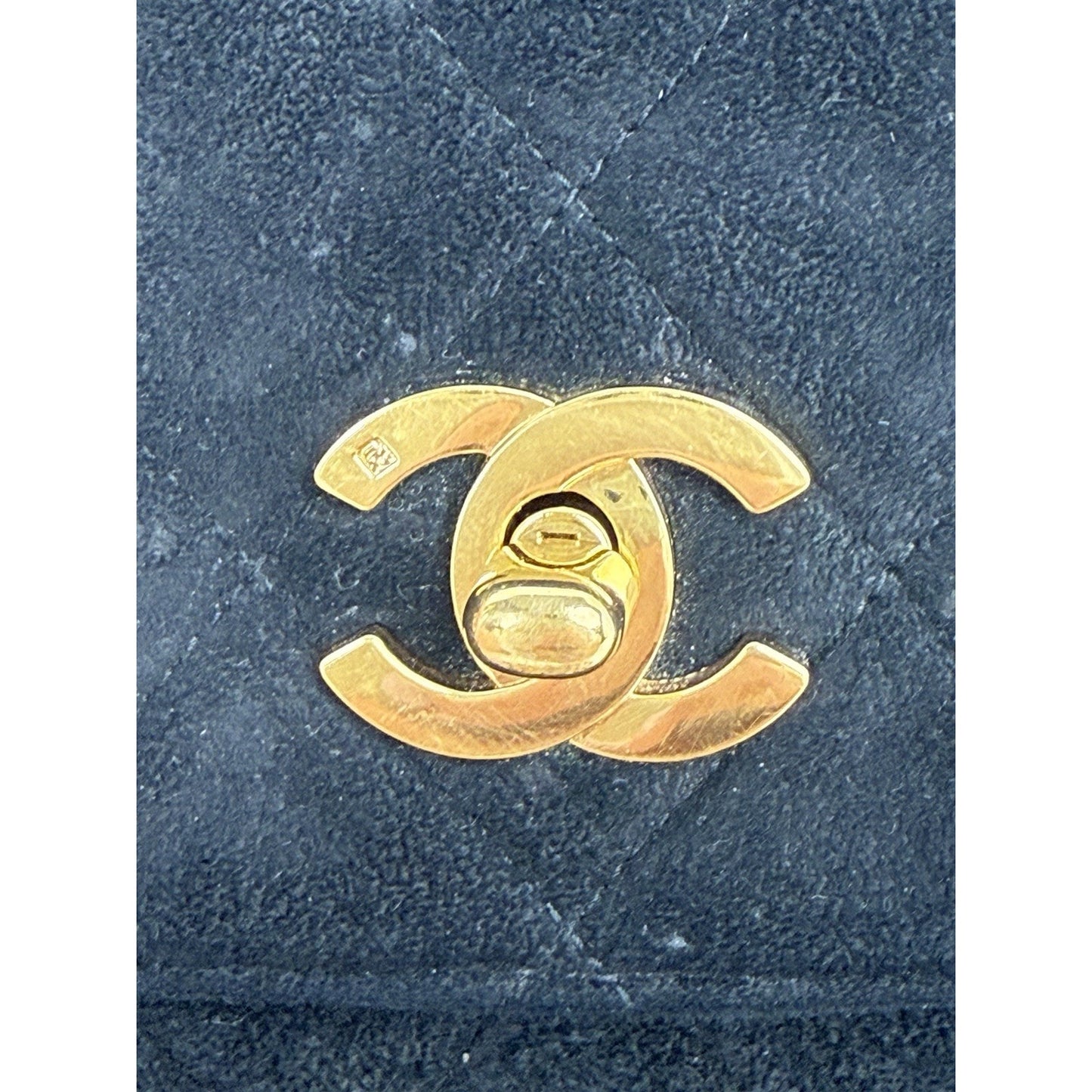 CHANEL Vintage Round Flap Quilted Suede Chain Strap Shoulder Bag
