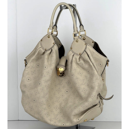 Louis Vuitton Mahina Hobo XL Bag in Ivory Calfskin Leather 2007 S