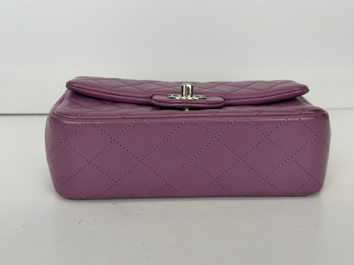 Chanel Quilted Lambskin Rectangular Mini Classic Flap Bag in Purple 2020 YE5