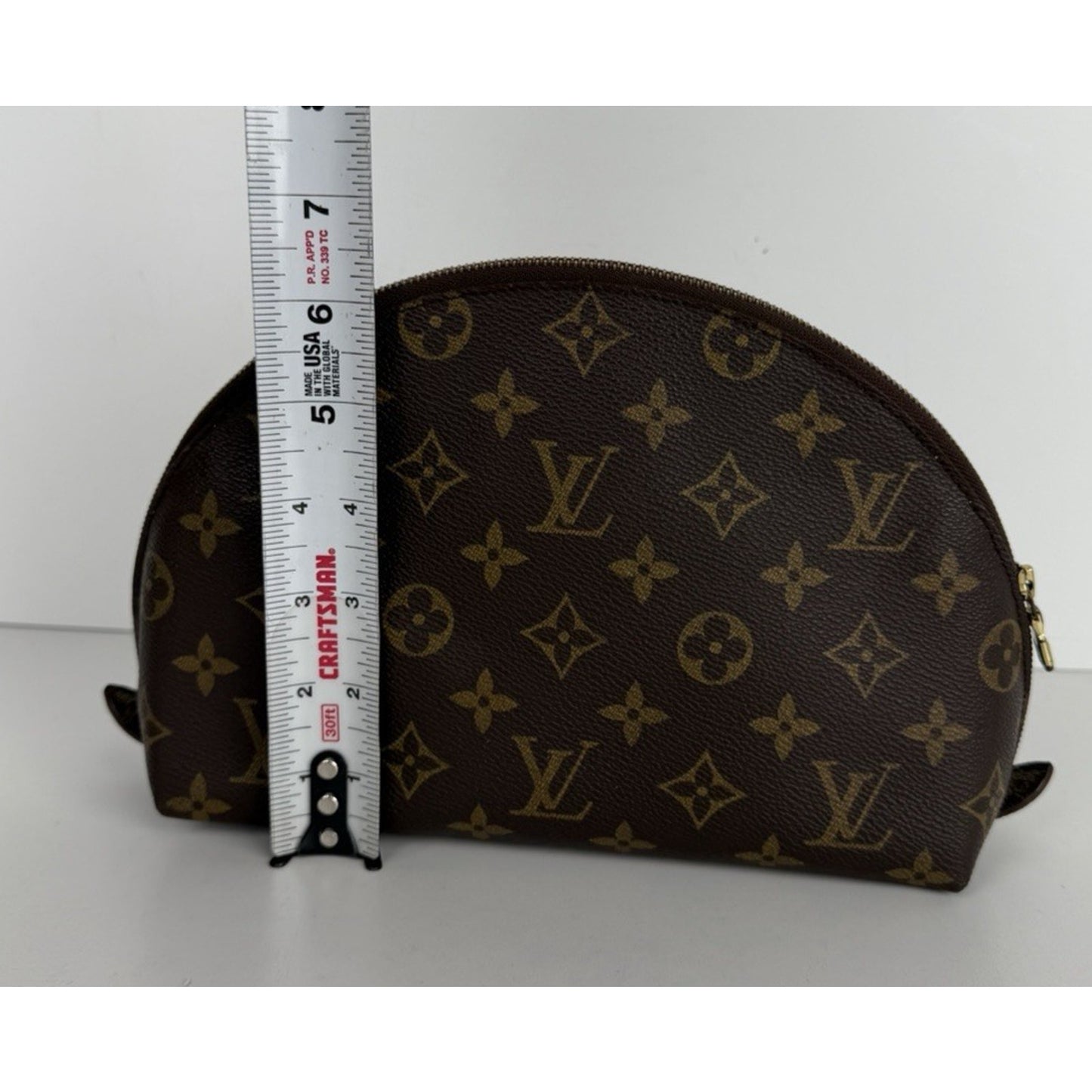 Louis Vuitton Monogram Trousse Demi Ronde Cosmetic Pouch Coated Canvas 2013 S10