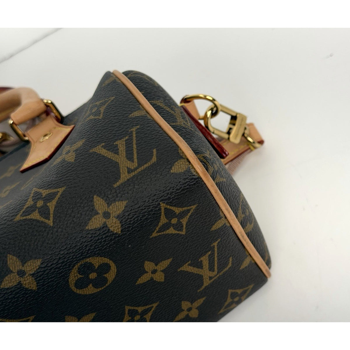 Louis Vuitton Speedy Bandouliere 20 Top Handle Bag Monogram Coated Canvas NFC F3