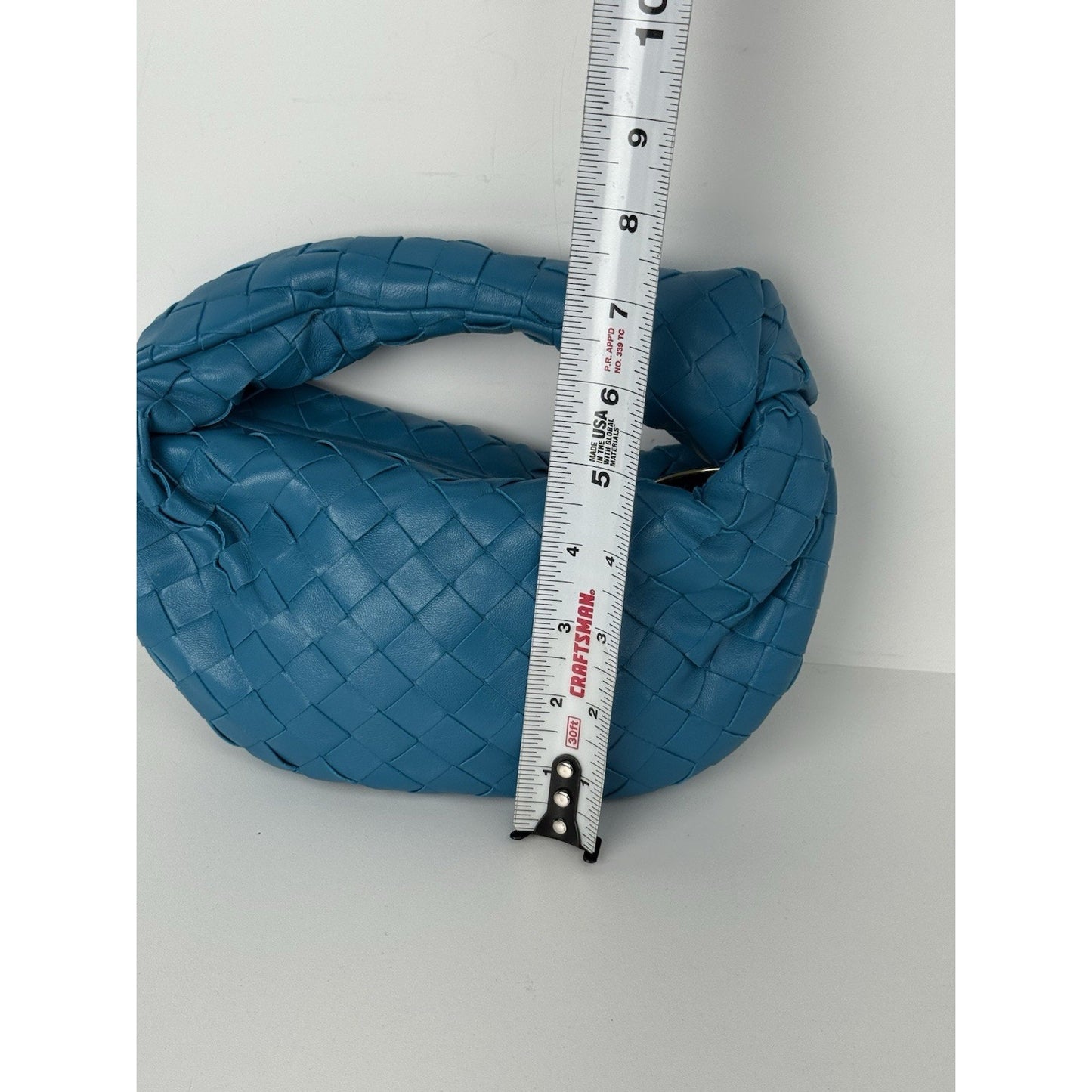 Bottega Veneta Jodie Mini Knotted Intrecciato Leather Bag in Blue