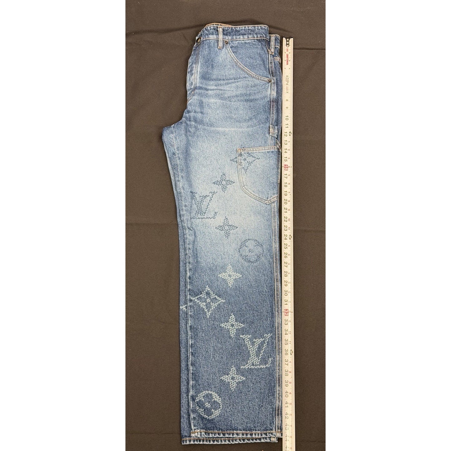Louis Vuitton Monogram Denim Workwear Pants for Men in 34 Size