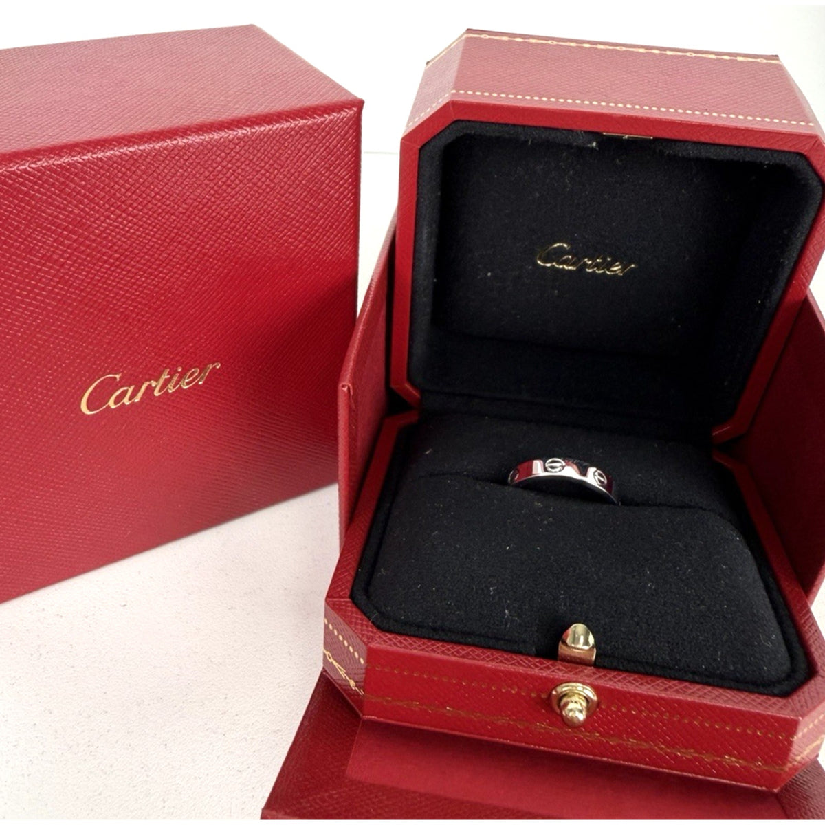 Cartier Love Ring 18K White Gold with Diamond Size 7.5 (56)