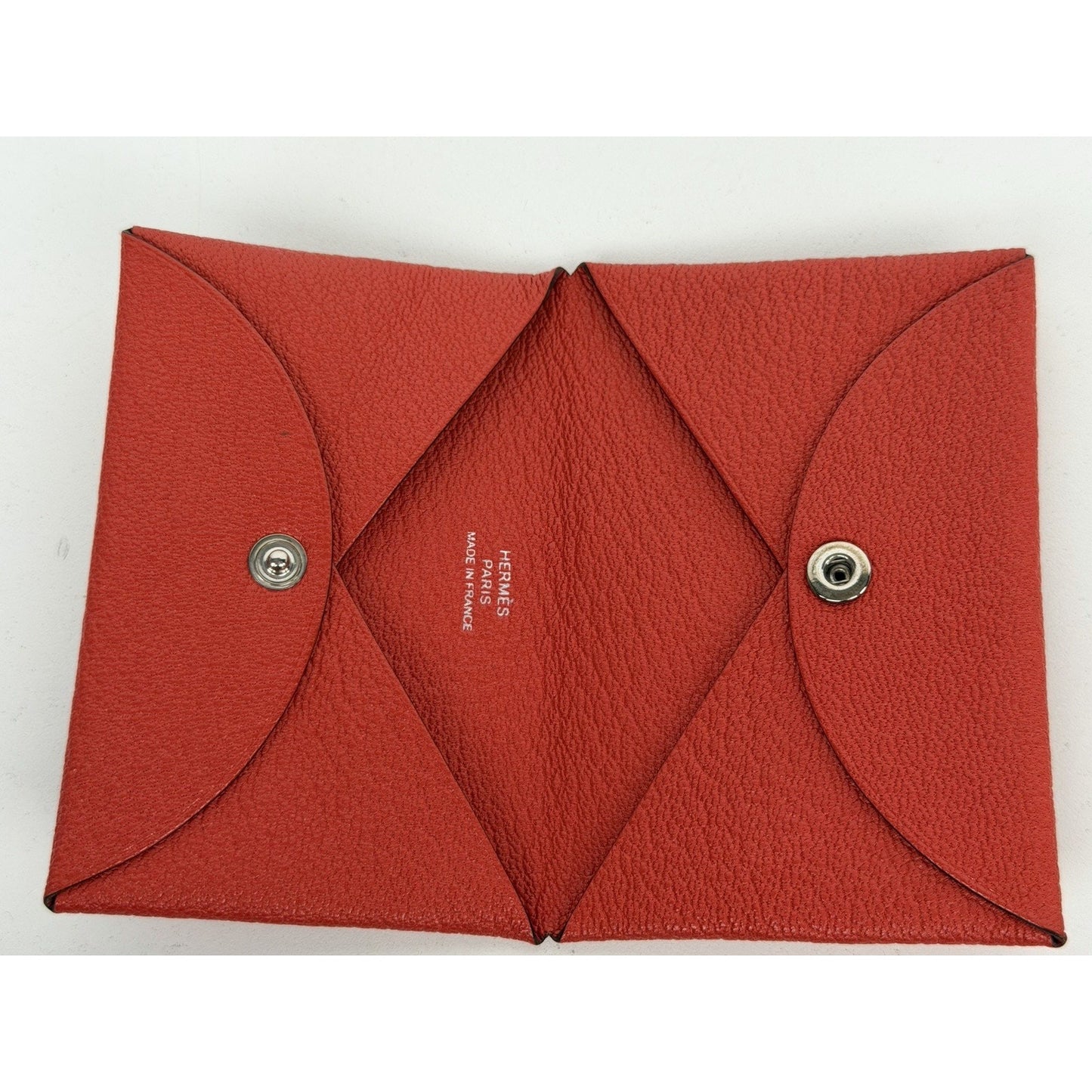 Hermes Chevre Mysore Calvi Red Card Case in Grained Leather 2021