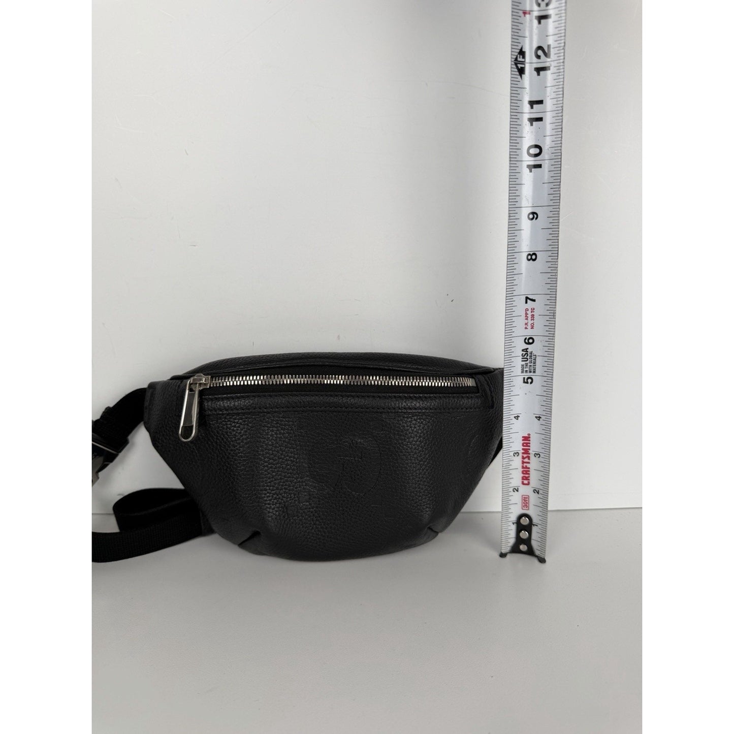 Gucci Embossed Jumbo GG Belt Bag Small in Black Piuma Calfskin Leather S