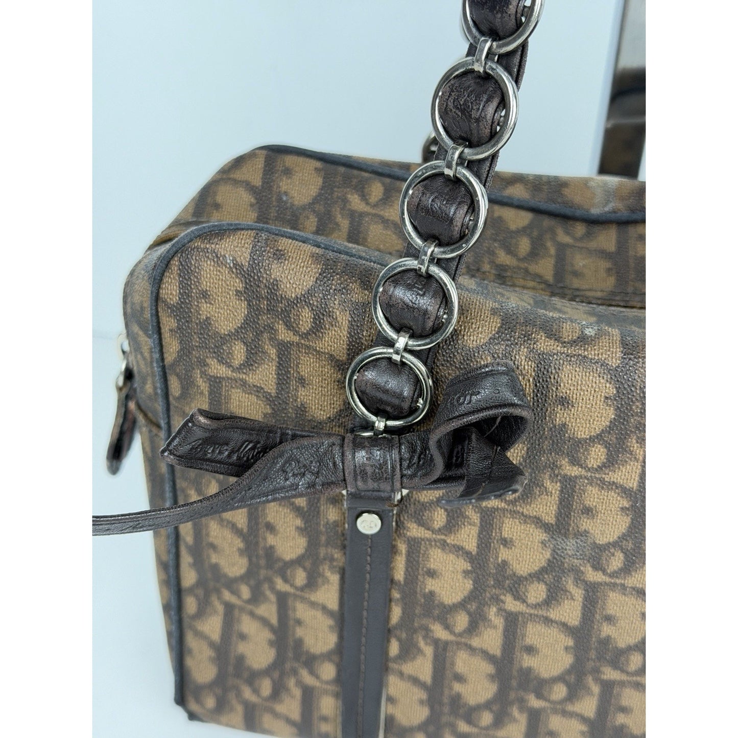 Christian Dior by John Galliano Romantique Trotter Bag in Brown Canvas 2006 S