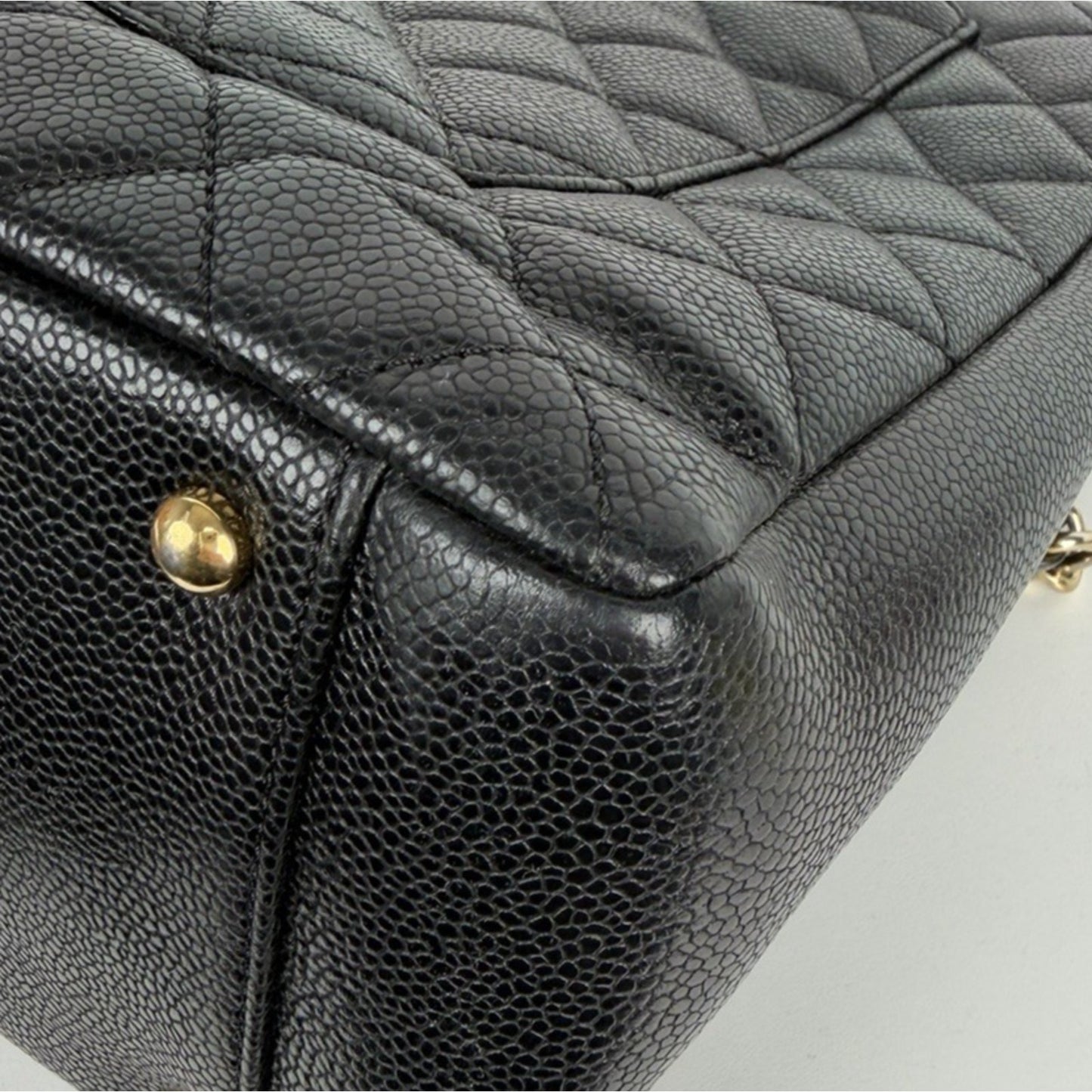 Chanel Grand Shopping Tote XL Bag in Black Quilted Caviar Leather 2013 D6