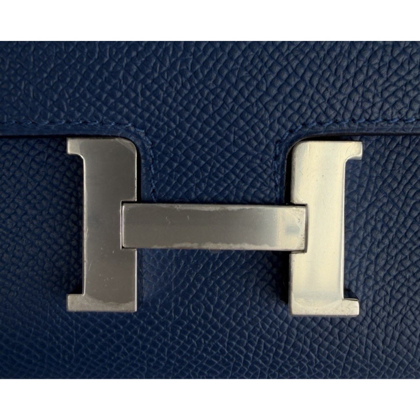 Hermes Constance To Go Long Wallet Bag in Blue Epsom Leather Silver-Tone HW D-6