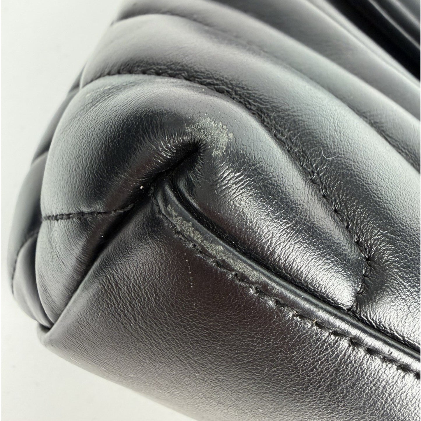 Saint Laurent Loulou Shoulder Bag Medium in Black Quilted Chevron Leather B-1