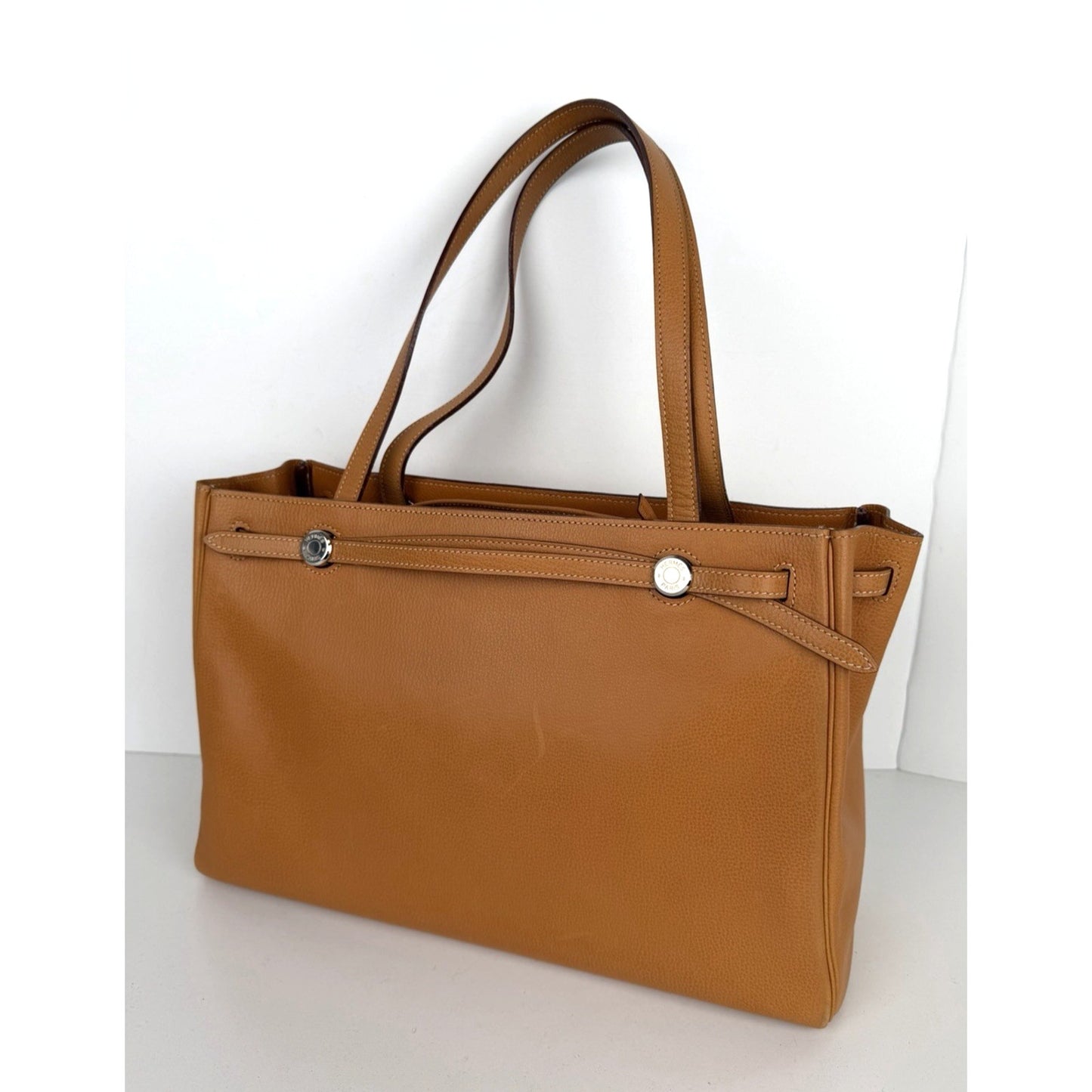 Hermes Cabana Tote Bag Vintage in Gold-Brown Leather 2004 B-2
