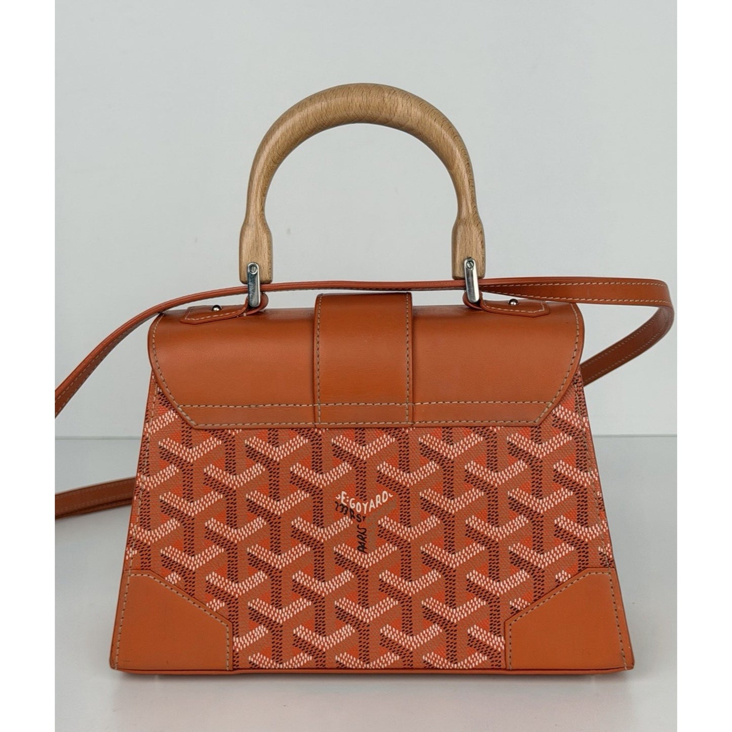 Goyard Goyardine Structure Mini Saigon Handbag Orange Coated Canvas&Leather D1
