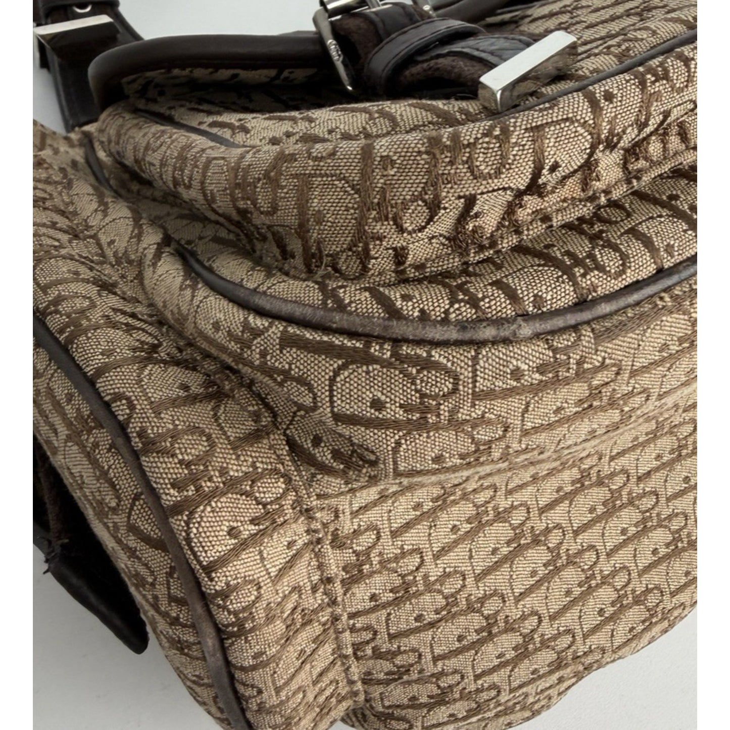 Christian Dior Diorissimo Street Chic Hobo Bag in Beige Canvas with Leather S