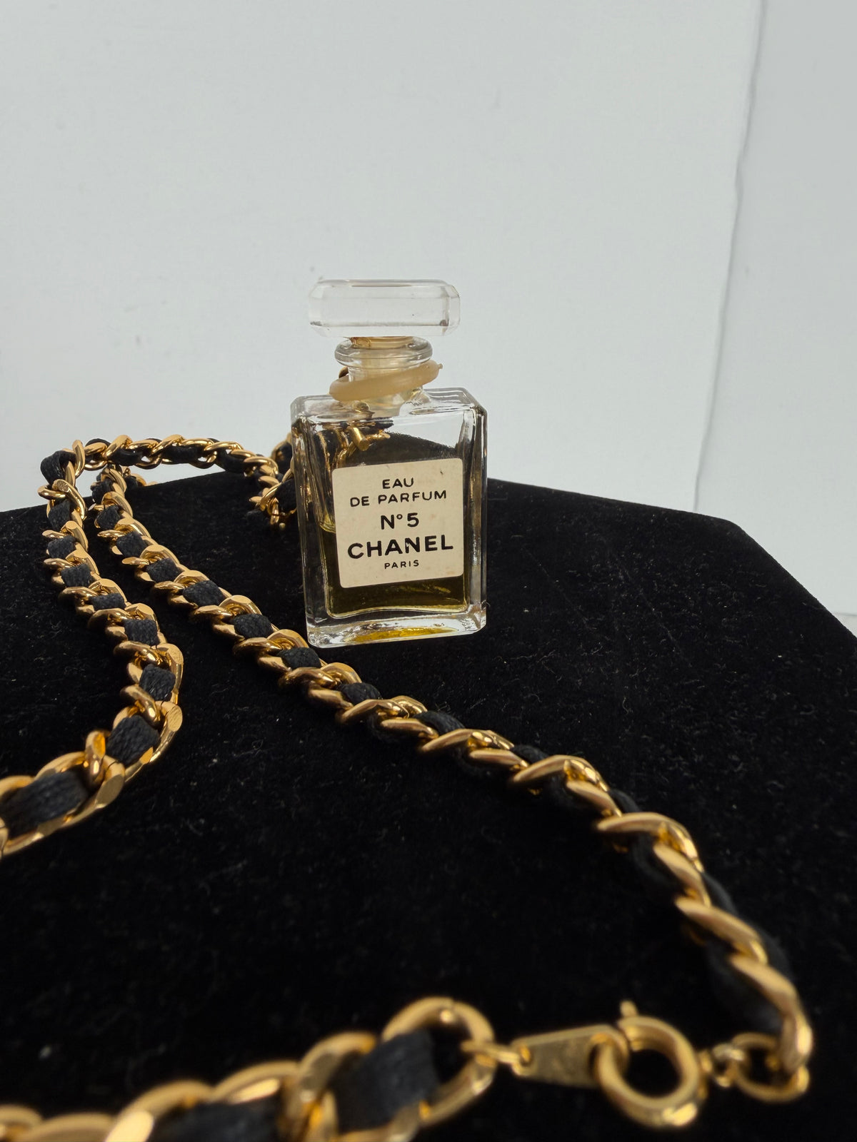 Chanel No. 5 Eau de Parfum Miniature Bottle Necklace/Charm Vintage on the Chain K1
