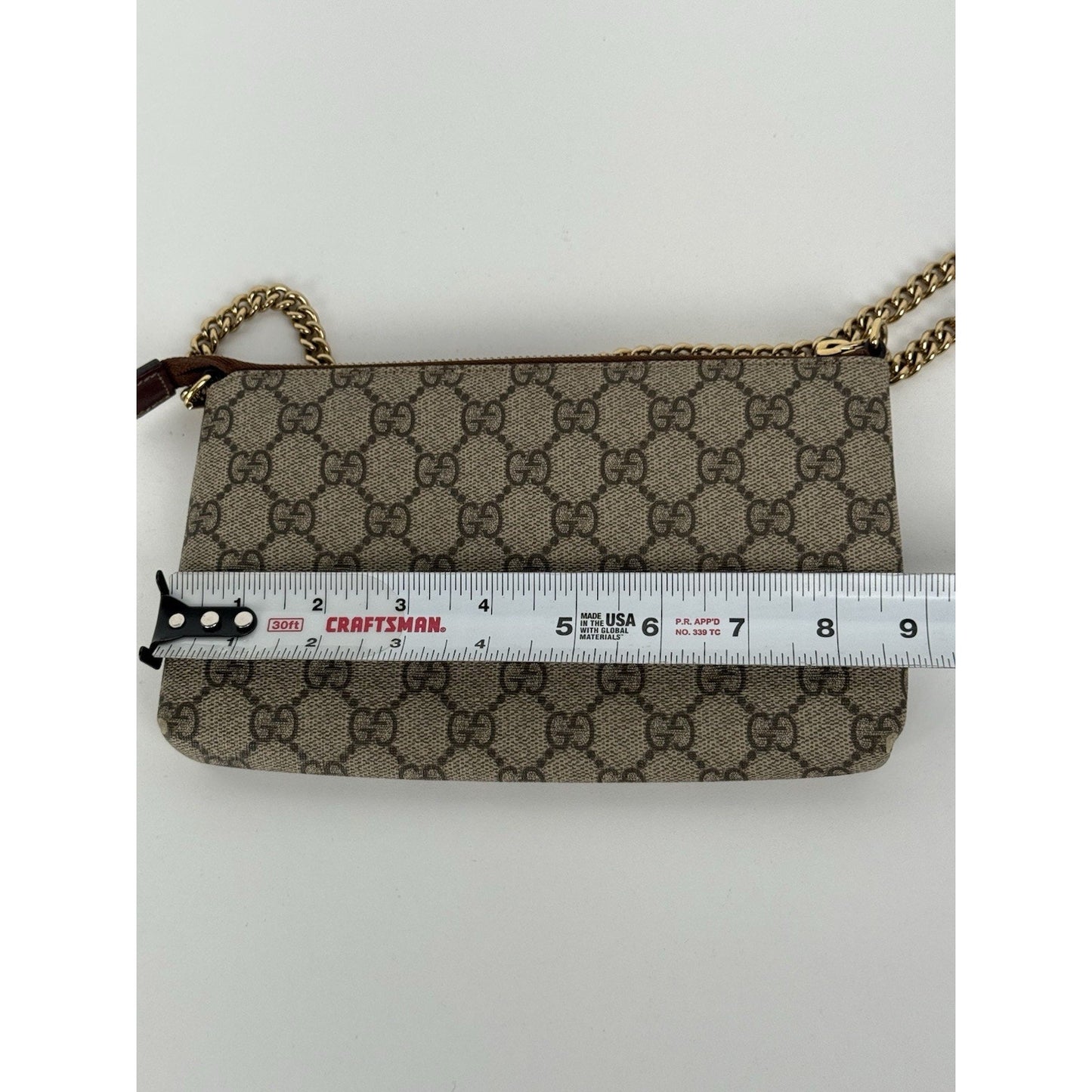 Gucci Brown Canvas Pouch on Zip