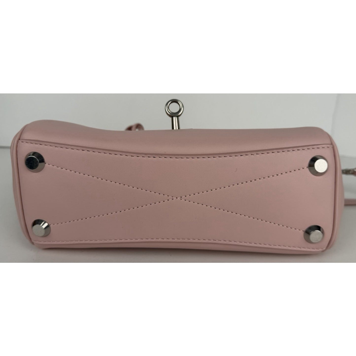 Balenciaga Bel Air Mini Bag in Pink Calfskin Leather Silver-Tone HW E6
