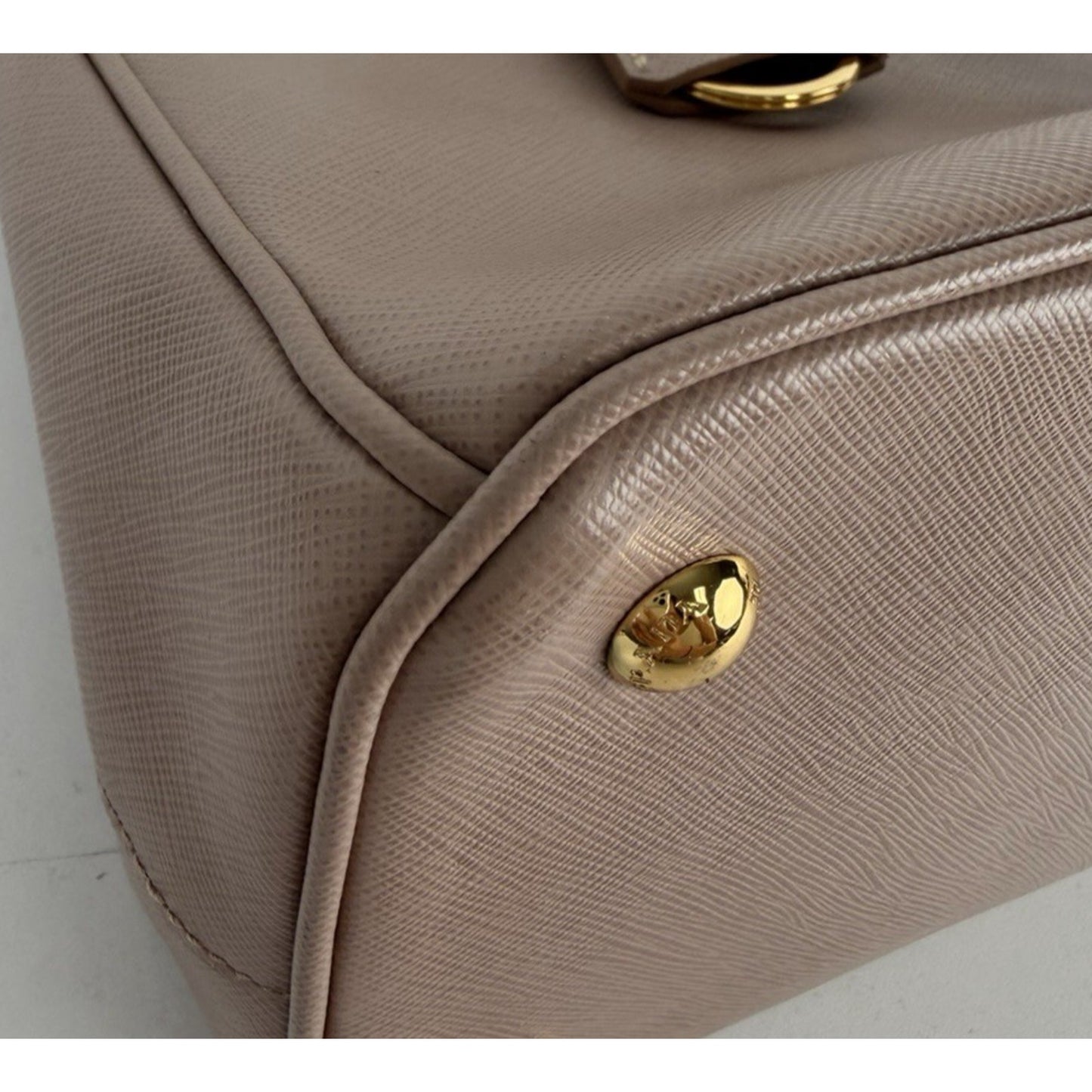 Prada Saffiano Lux Leather Galleria Tote Bag in Blush Pink Signature Logo S-05