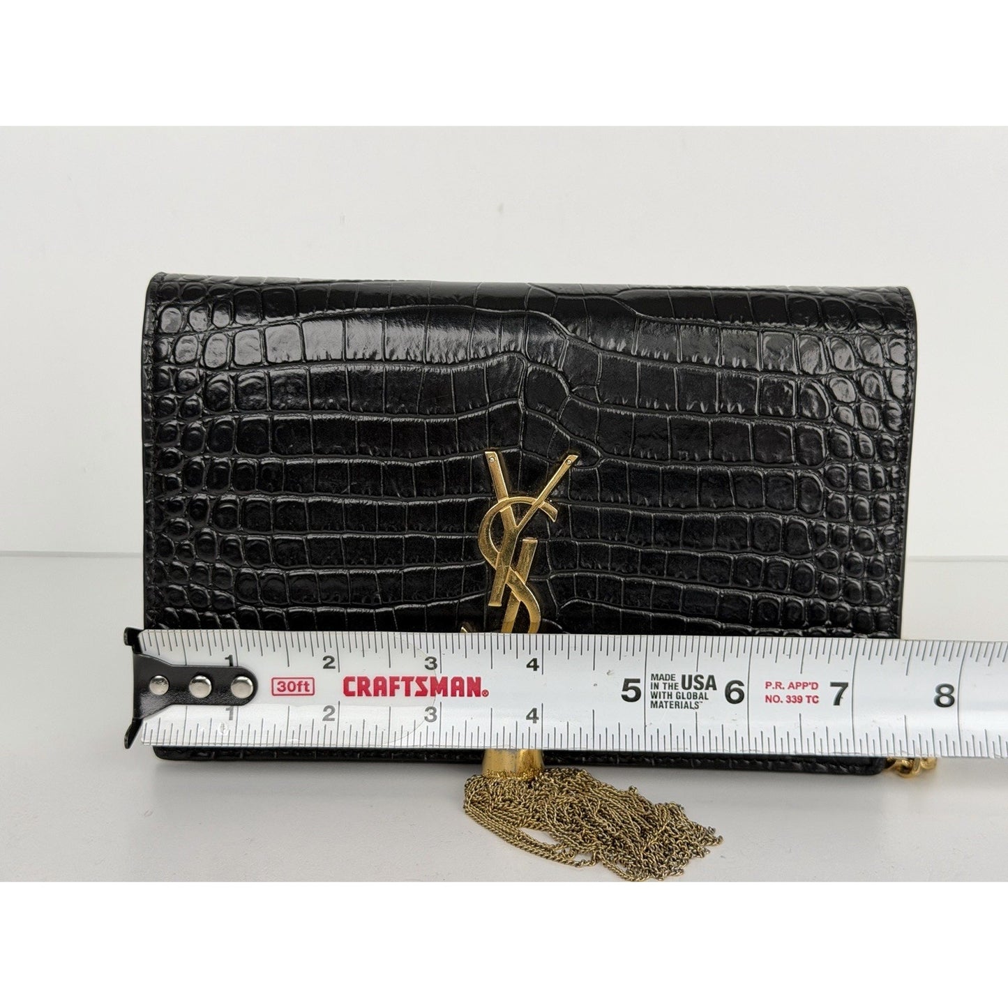 Saint Laurent Kate Shoulder Bag Small Tassel in Black Leather C3