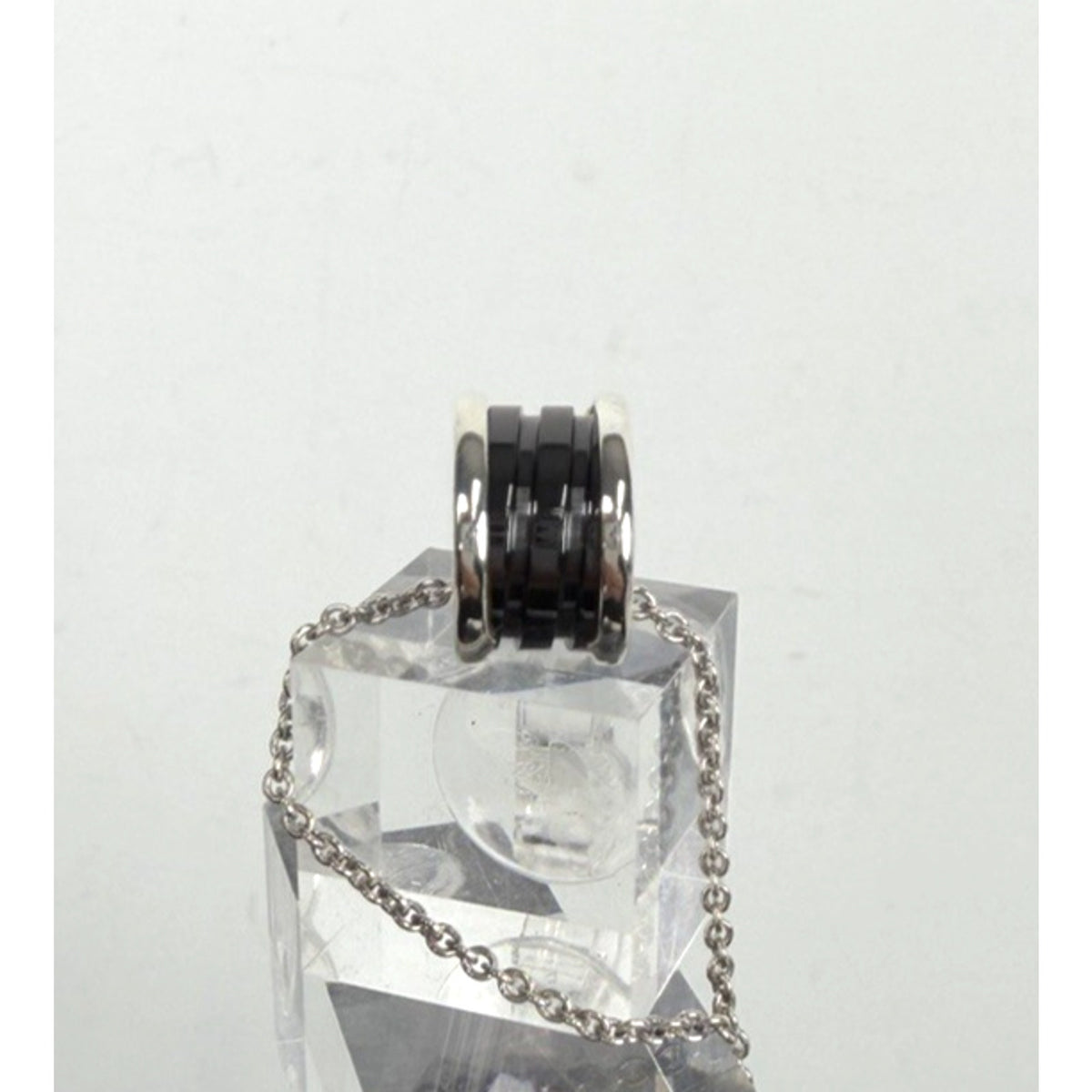 Bvlgari Save The Children Pendant Necklace in Silver and Black Ceramic