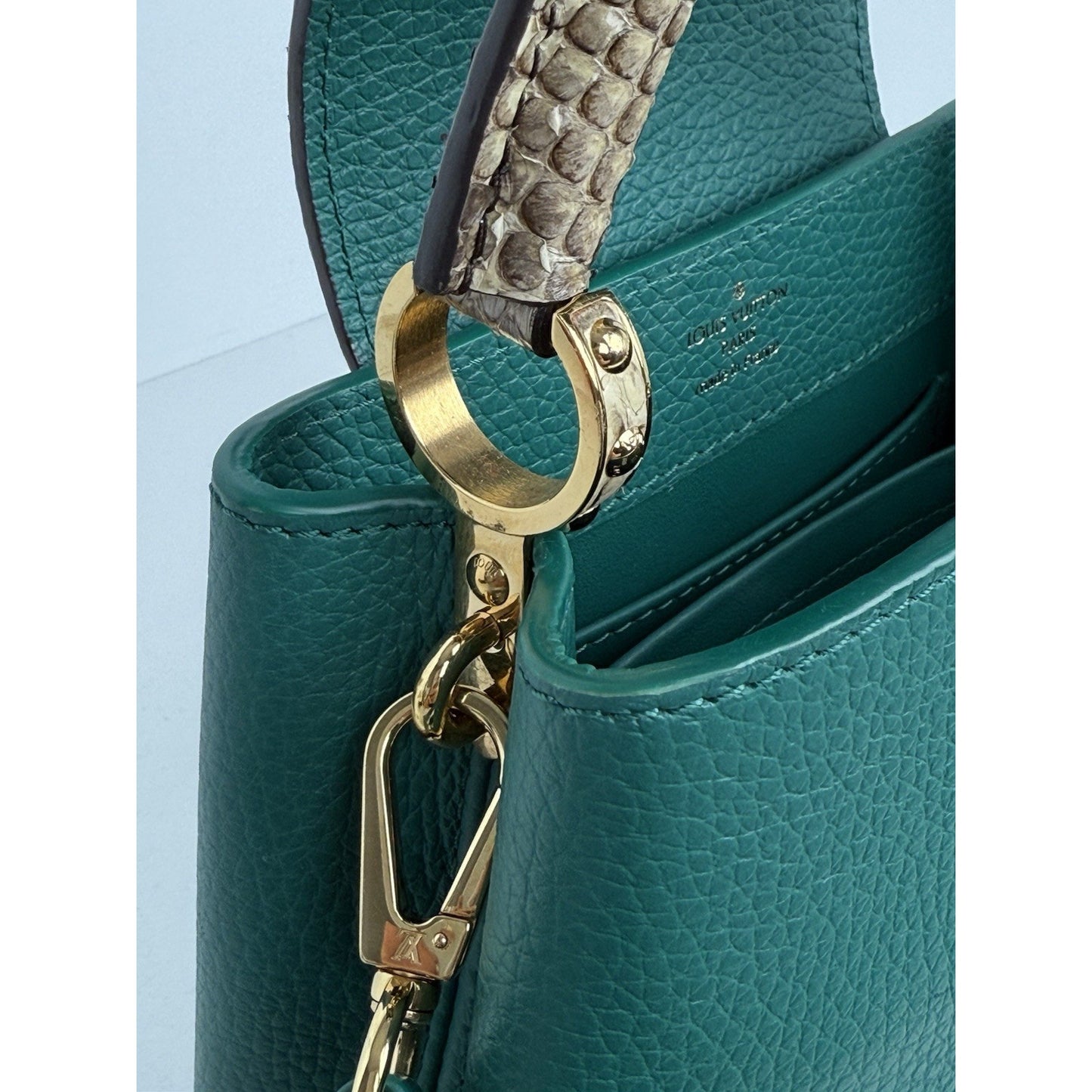 Louis Vuitton Capucines BB Python & Leather Bag Emerald Green with Gold HW B-2