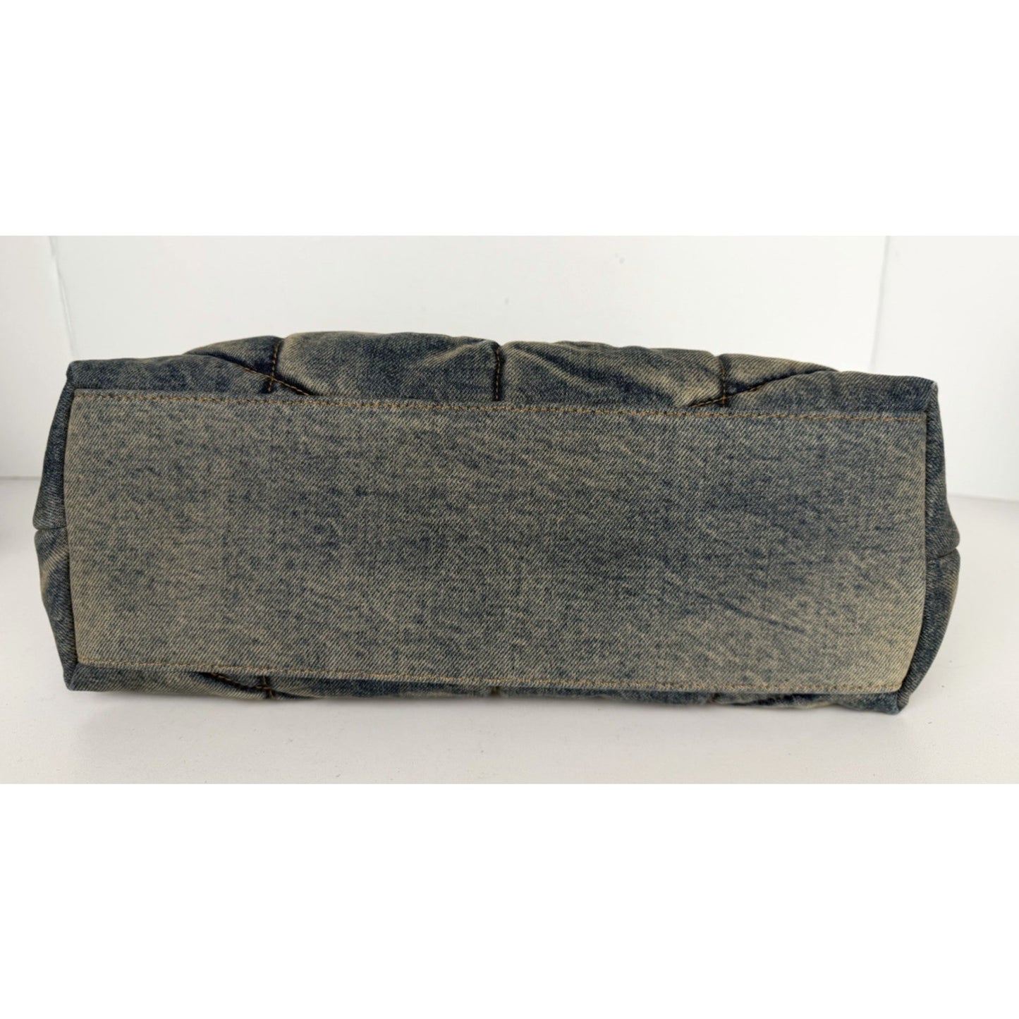 Saint Laurent Loulou Puffer Shoulder Bag Medium in Quilted Blue Denim C-9