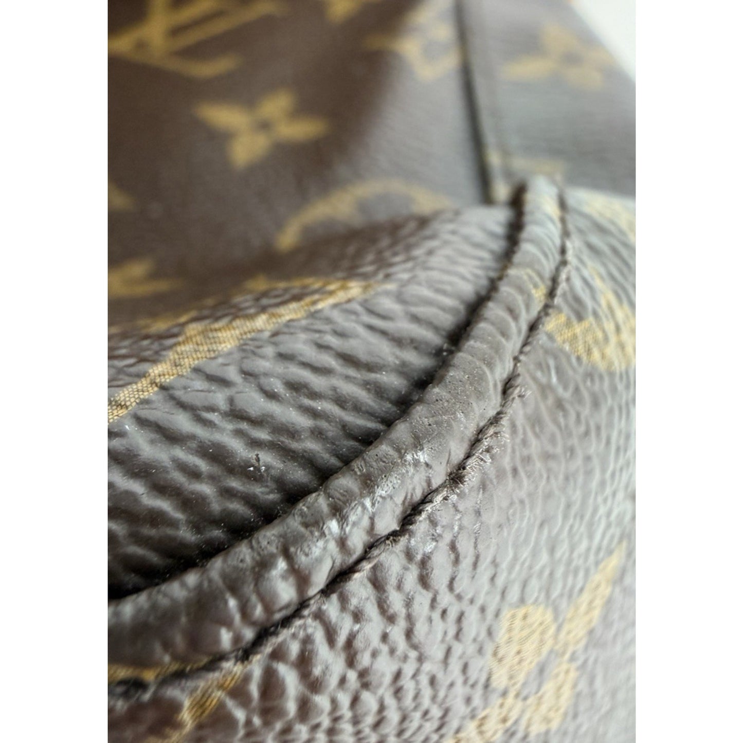 Louis Vuitton PM Looping Bag Monogram Canvas Vachetta Leather Handle 2006 S