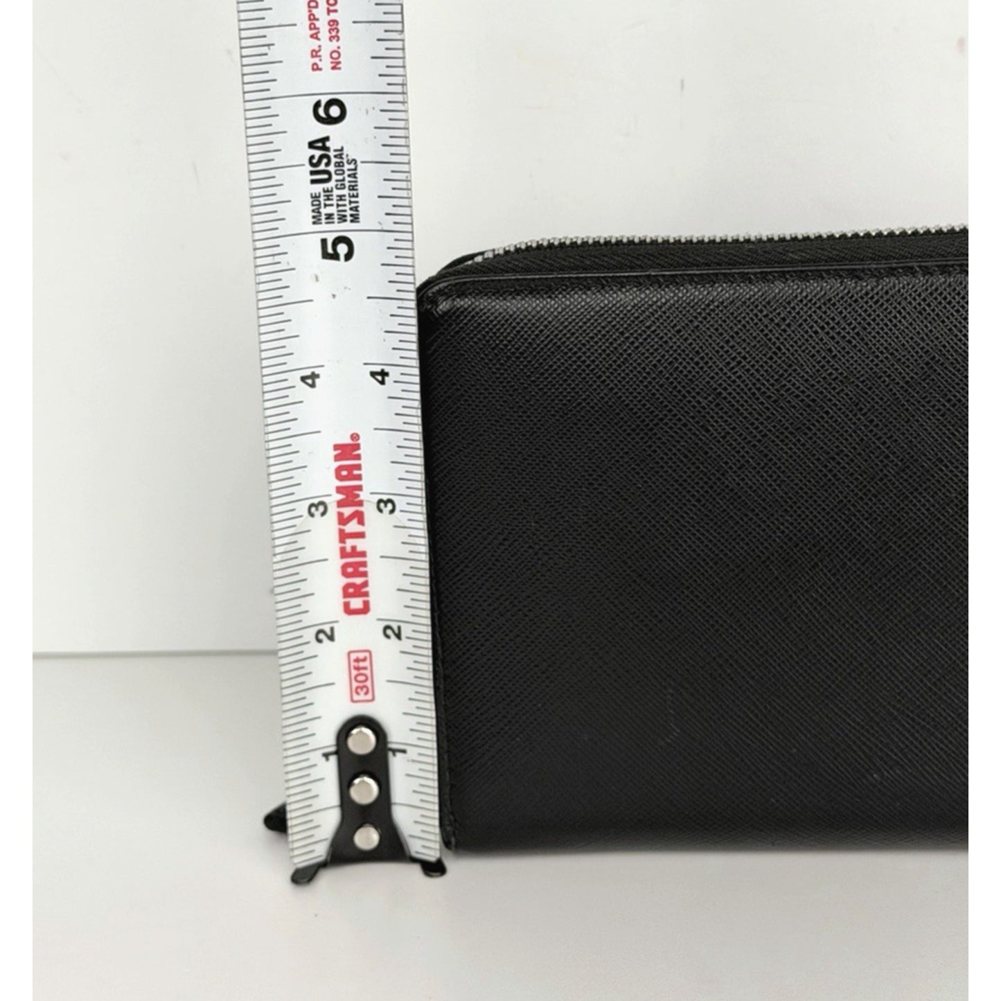 Prada Long Wallet Zip-Around in Black Saffiano Leather Silver-Tone Hardware