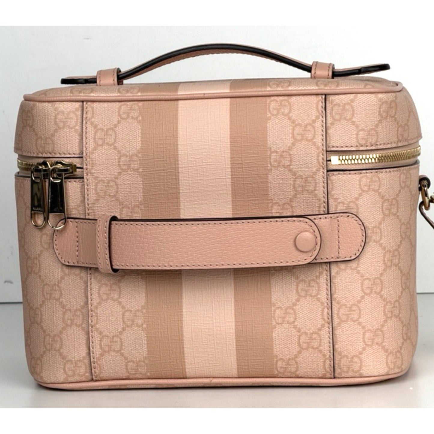 Gucci Ophidia Vanity Cosmetic Case Bag is Crafted from Pink GG Supreme Canvas S