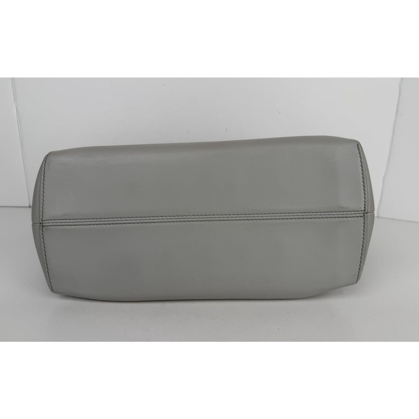 Fendi By The Way Medium Satchel Bag in Gray Leather with Studded Details S01
