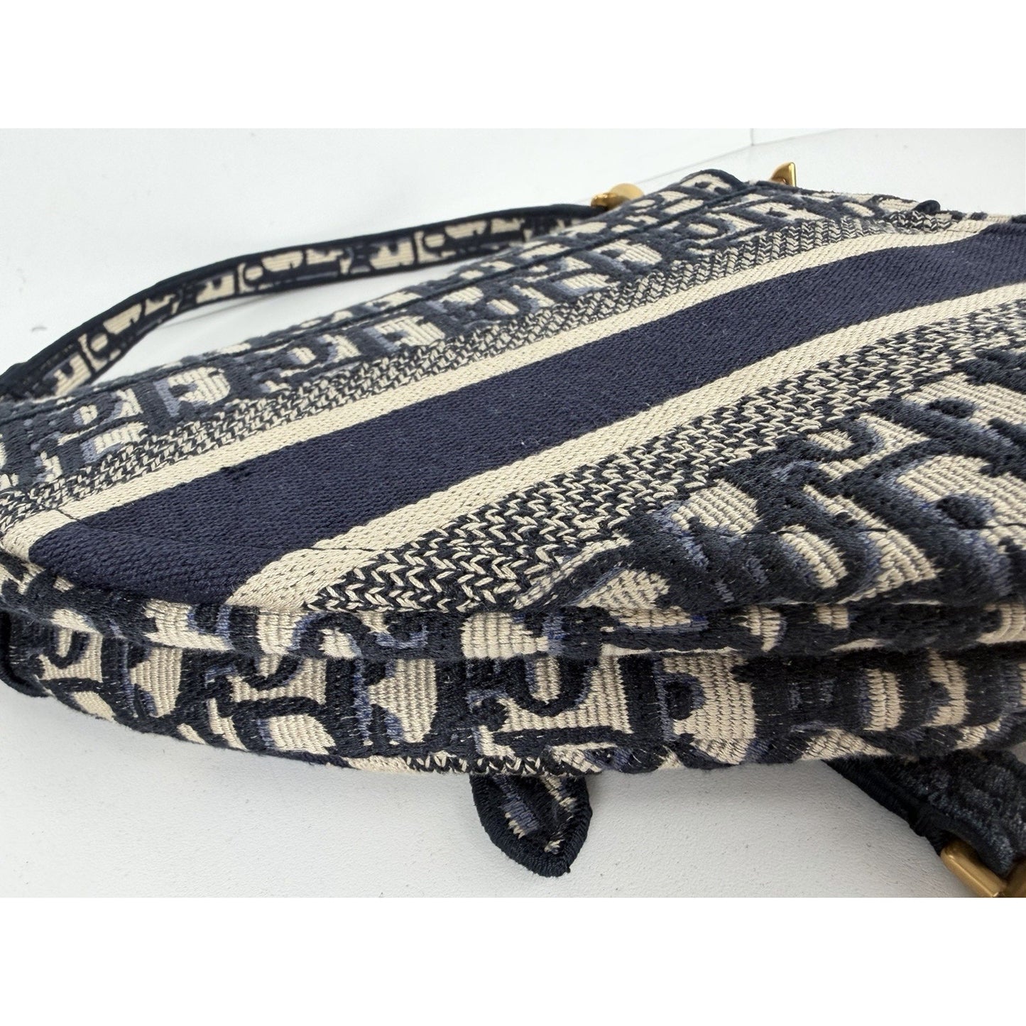Christian Dior Embroidered Saddle Bag Blue Dior Oblique Monogram Canvas 2024 B4