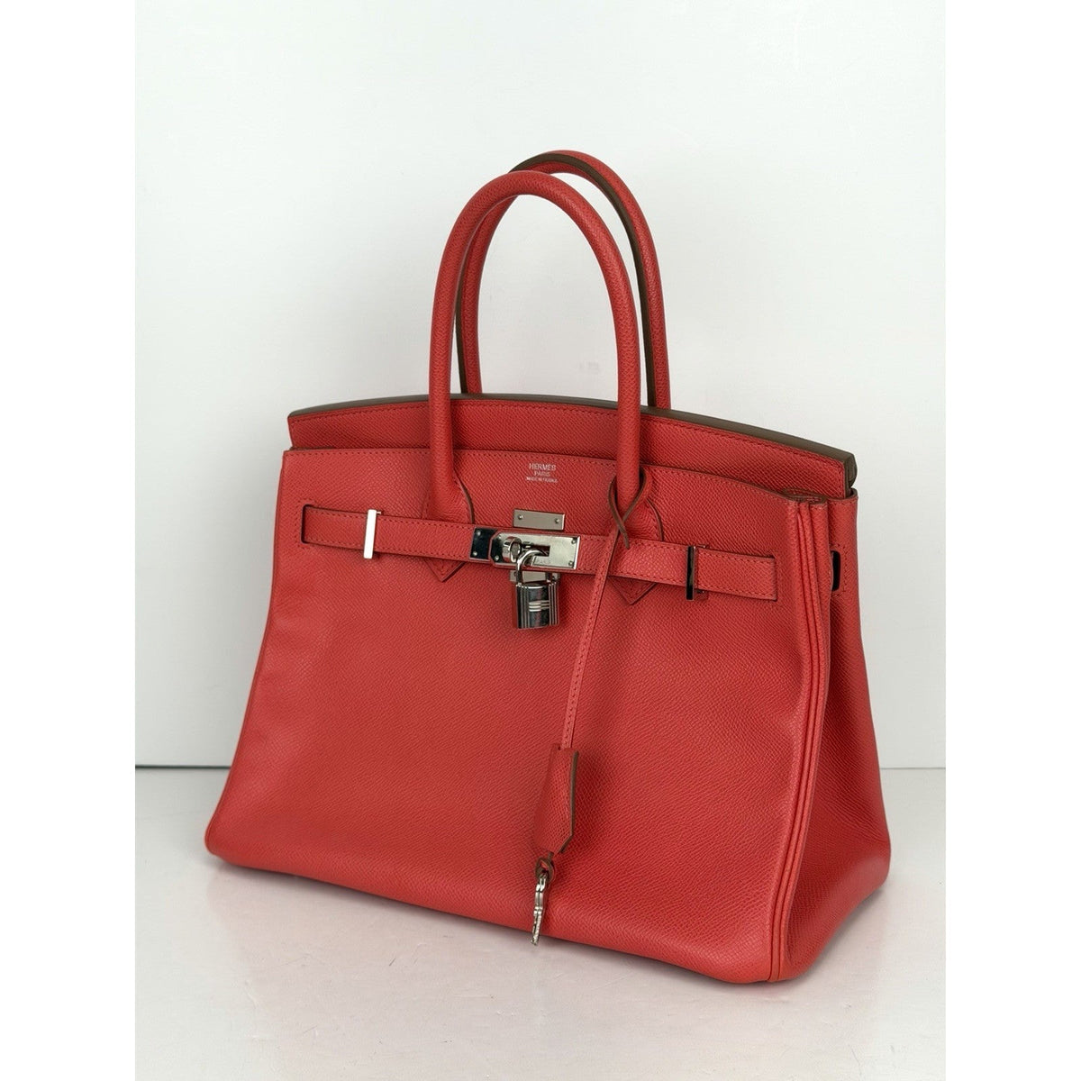 Hermes Birkin Handbag 30 in Orange Field Epsom Leather Silver Hardware 2012 C2