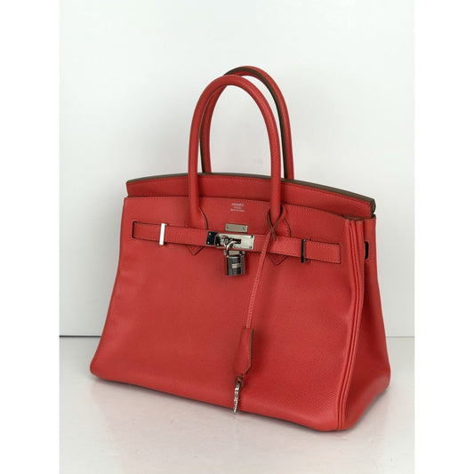 Hermes Birkin Handbag 30 in Orange Field Epsom Leather Silver Hardware 2012 C2