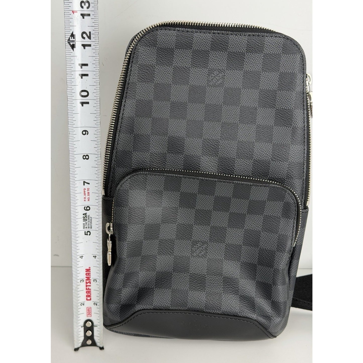 Louis Vuitton Avenue Sling Bag Damier Graphite Coated Canvas Pattern NFC E3