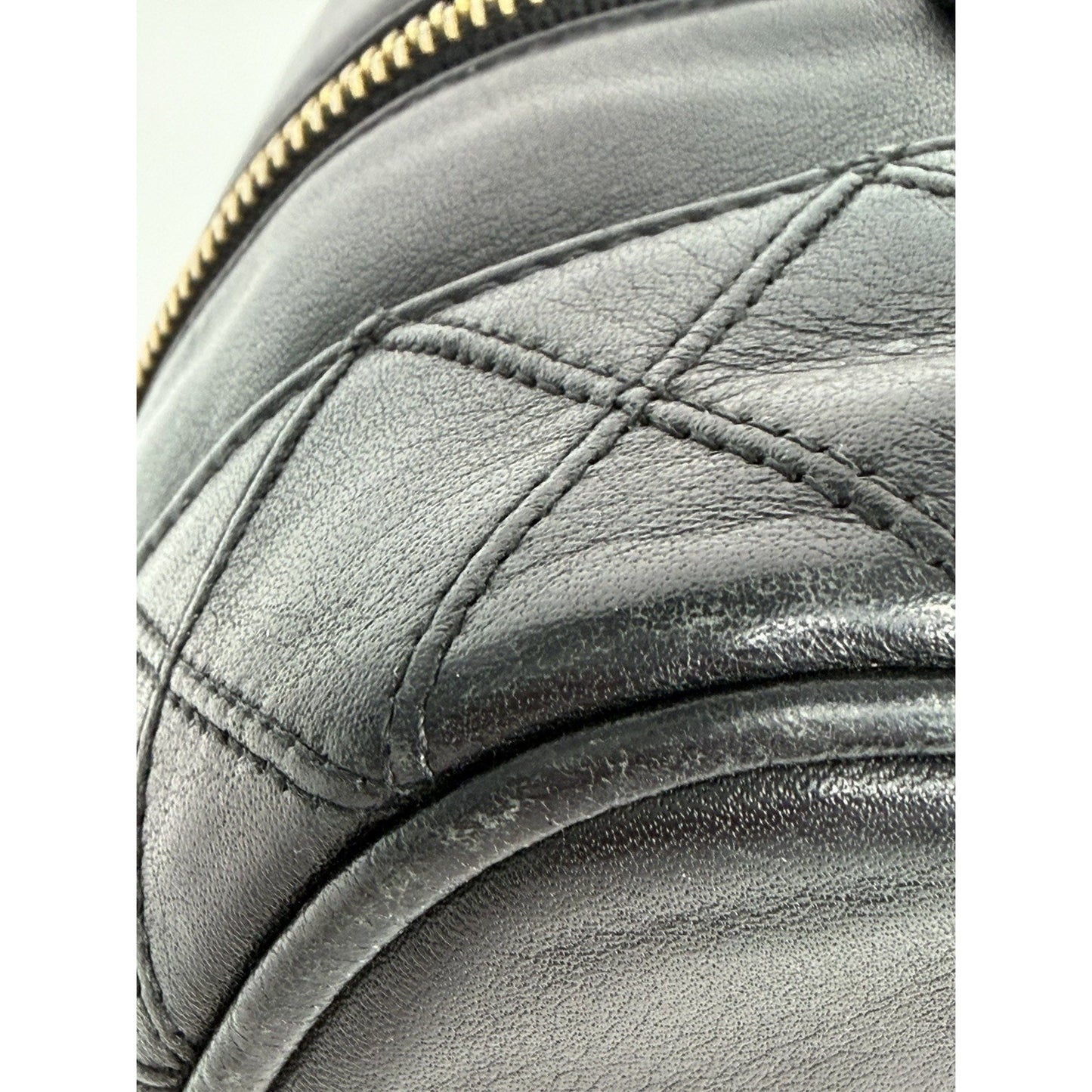 Chanel Vanity Case Vintage Black Quilted Lambskin Top Handle 1989-1991 S11
