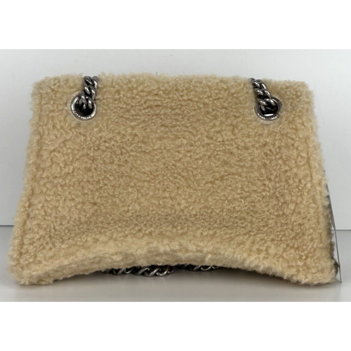 Balenciaga Crush Small Chain Bag in Beige Curly Fake Shearling E7