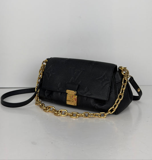 Louis Vuitton Favorite Crossbody Bag in Black Giant Monogram Empreinte Leather NFC YC2