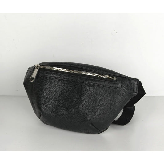 Gucci Embossed Jumbo GG Belt Bag Small in Black Piuma Calfskin Leather S