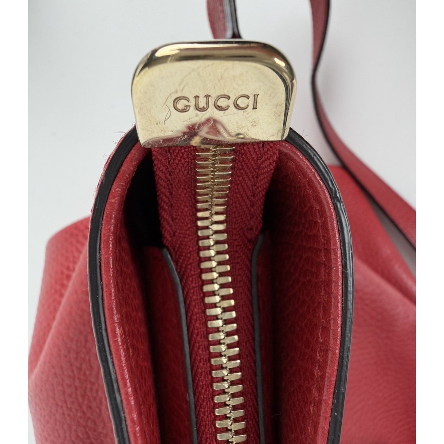 Gucci Braided & Bamboo Accent Tassel Tote Bag Medium in Red Leather S-13
