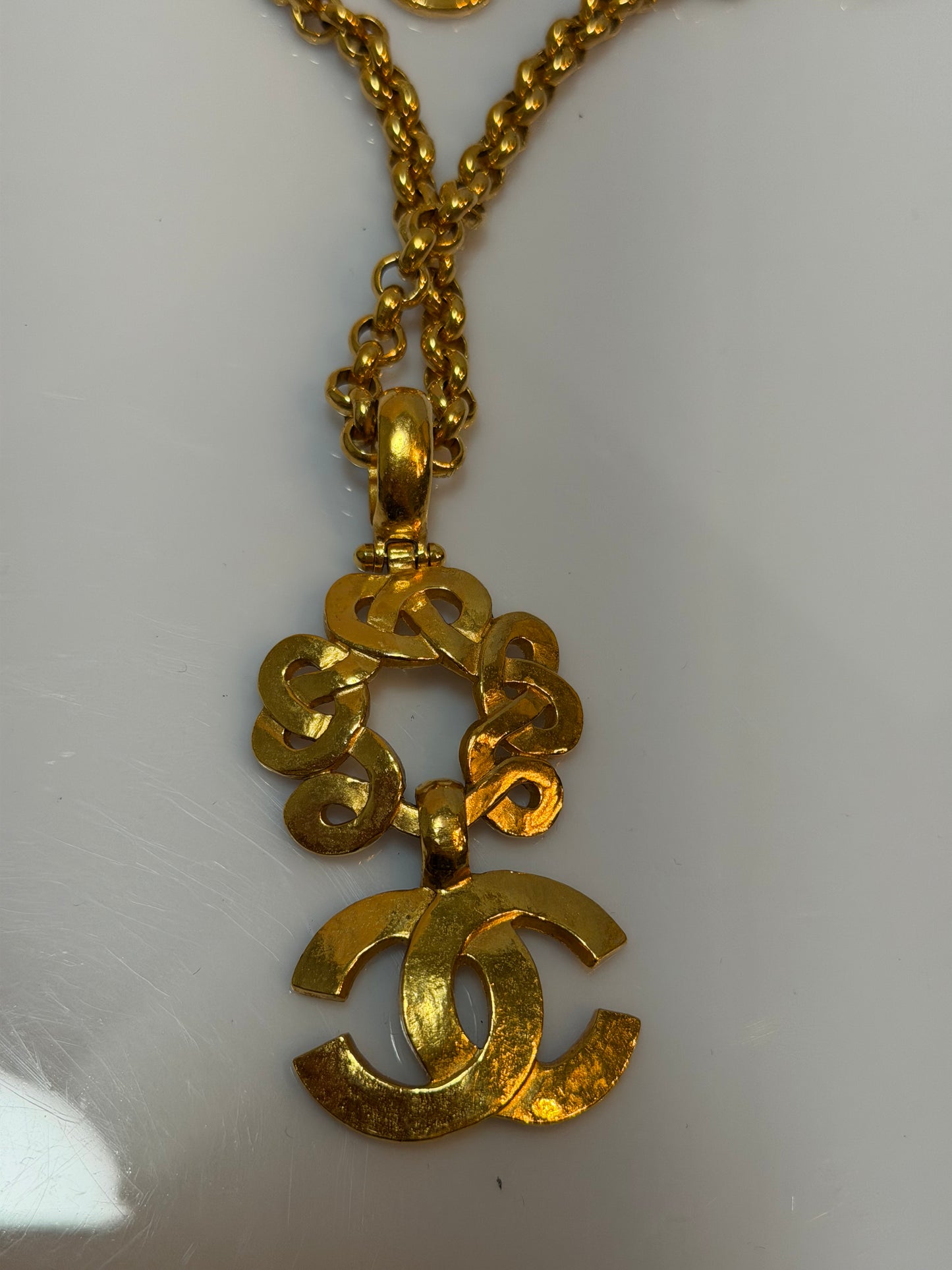 Chanel Vintage CC Logo Pendant Necklace