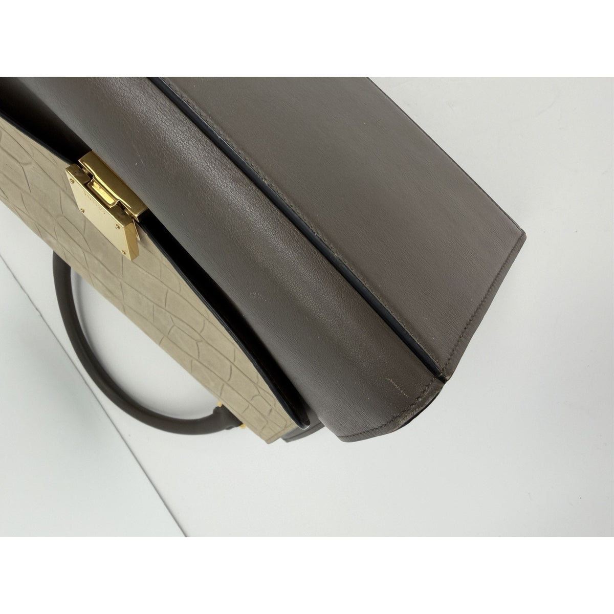 Celine Trapeze Micro Bag in Crocodile Embossed Calfskin Calfskin Leather S02