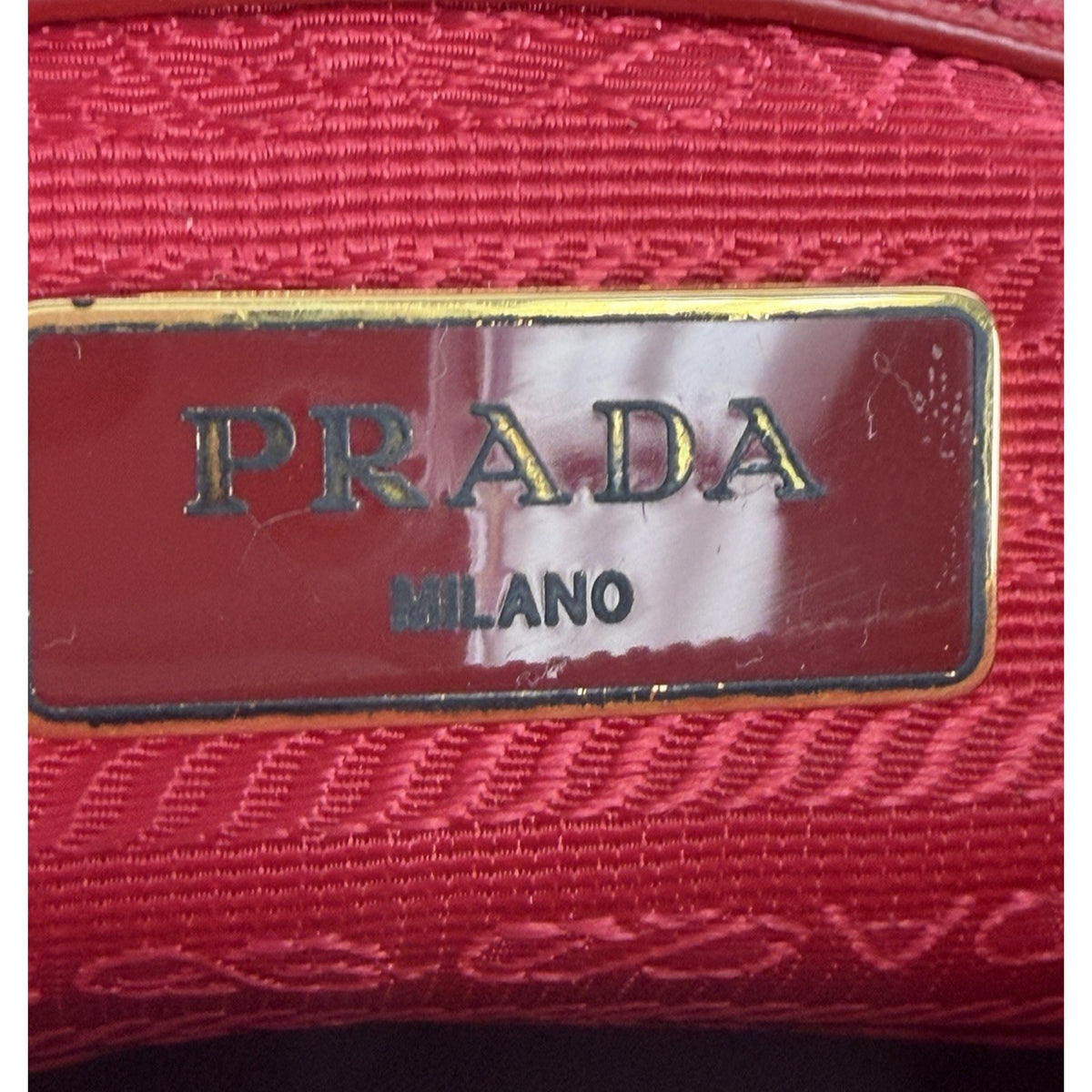 Prada Galleria Medium Top Handle Bag in Red Saffiano Leather Signature Logo S-05