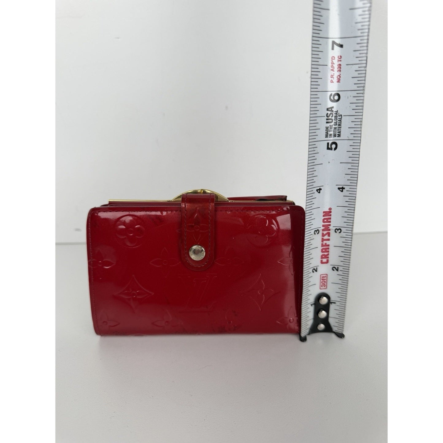 Louis Vuitton LV Monogram Vernis Patent Leather French Purse Wallet in Red 2007