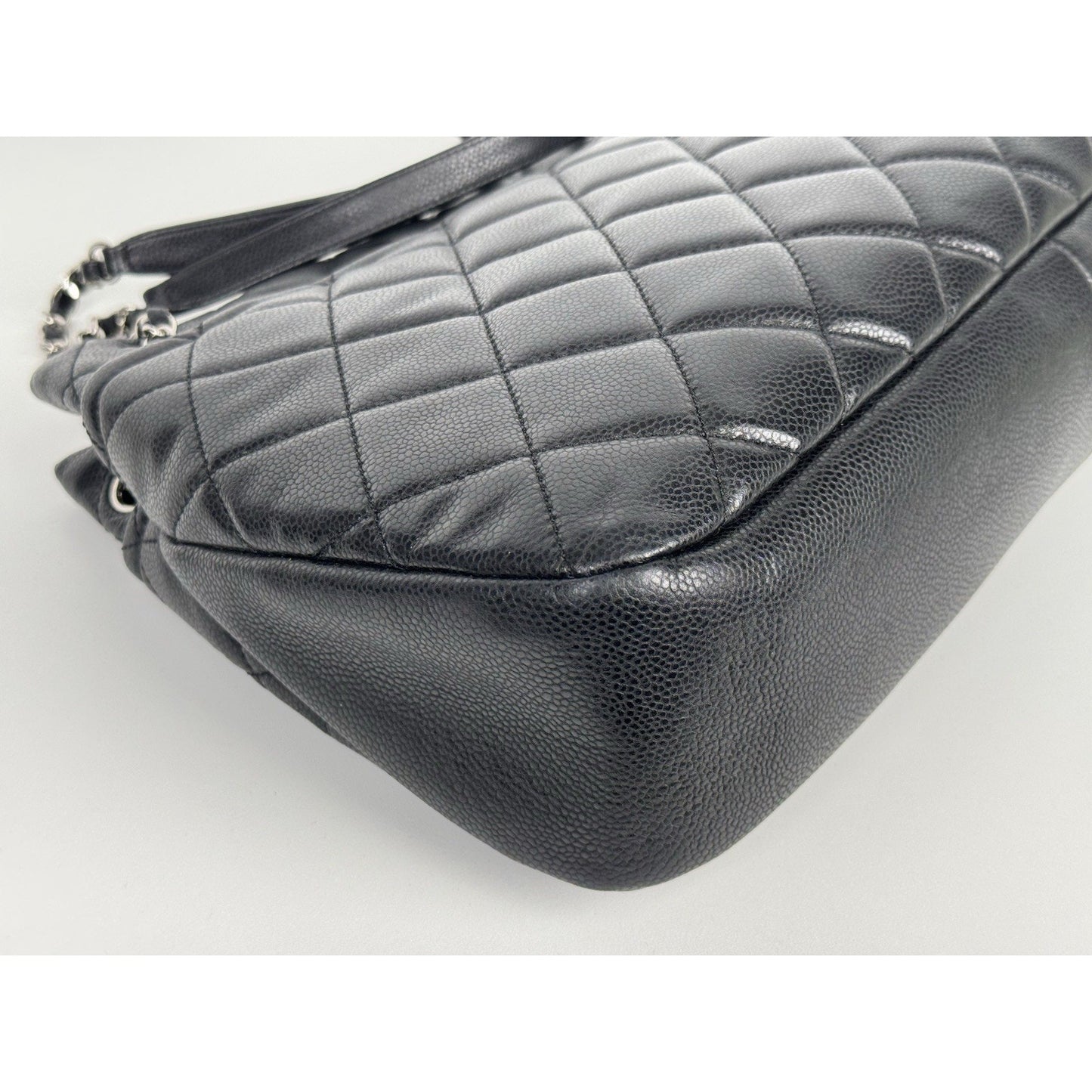 Chanel Timeless CC Soft Tote Bag in Black Quilted Caviar Leather (2012) B-6