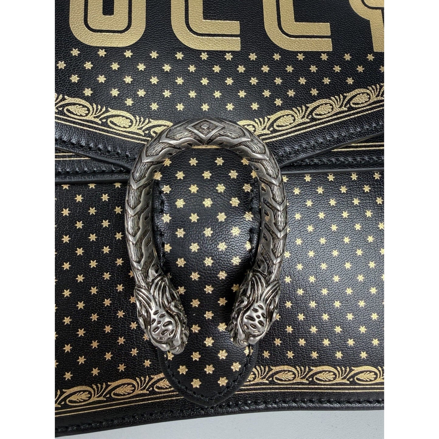Gucci x Sega Dionysus Shoulder Bag Medium in Black Calfskin Leather S09